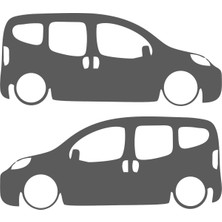 Eyba Sticker Fiorino Kelebek Ikili Oto Stickerbeyaz