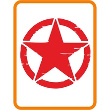 Eyba Sticker Army Yıldız 2 Adet Off Road Oto Sticker 10X10 cm Kırmızı Uyumlu