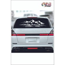 Eyba Sticker 100X28CM Ağaç Dağ Araba Dekor Orman Sticker - Off Road - Karavan - Oto Sticker -