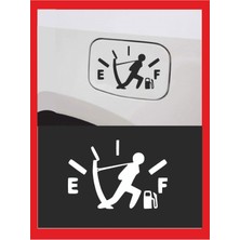 Eyba Sticker Benzin Deposu Ibre Çeken Adam Sticker 13*9 cm