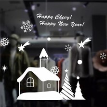 Eyba Sticker Yılbaşı Sticker - Dağ Evi Kar Tanesi