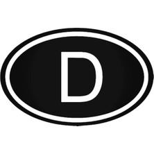 Eyba Sticker Germany D Deutschland Country Oval Sticker Araba Oto Arma Duvar Çıkartma 20 cm