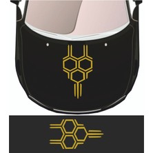 Eyba Sticker Sticker 58X35 cm - Bal Peteği Kaput Oto Sticker - Araba Çıkartma