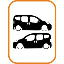2 Adet Fiorino - Nemo - Bibper Araç Silüeit Sağ-Sol Takım 20X9 cm Siyah