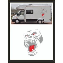 Eyba Sticker Goril Sticker 62*45CM 1 Adet Kong Kafatası - Oto Sticker - Kamp Sticker - Karavan Sticker