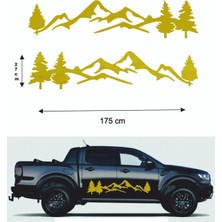Eyba Sticker Off Road - Uyumlu Yan Kapı Sticker- Dağ Çam Doğa 175X27CM 2 Adet