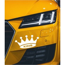 Eyba Sticker Kral Tacı Oto Sticker Beyaz
