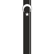 Ay Yıldız Kaput Şerit Oto Sticker 118X20 cm Siyah