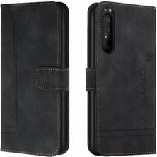 Yihang Boutique Sony Xperia 1 Iii Flip Folio Cüzdan Için El Kayışı Kart Yuvaları Telefon Kılıfı (Yurt Dışından)