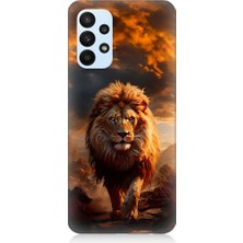 Teknomeg Samsung Galaxy A33 Uyumlu Yırtıcı Aslan Kral Desenli Silikon Kılıf