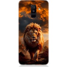 Teknomeg Samsung Galaxy A6 Plus Uyumlu Yırtıcı Aslan Kral Desenli Silikon Kılıf