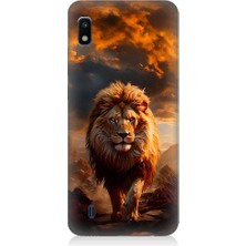 Teknomeg Samsung Galaxy A10 Uyumlu Yırtıcı Aslan Kral Desenli Silikon Kılıf