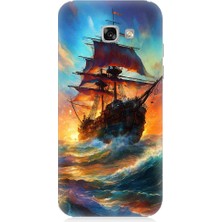 Teknomeg Samsung Galaxy A7 2017 Uyumlu Kızıl Deniz Yelkenli Gemi Desenli Silikon Kılıf