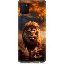 Teknomeg Samsung Galaxy A81 Uyumlu Yırtıcı Aslan Kral Desenli Silikon Kılıf