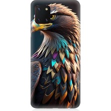 Teknomeg Samsung Galaxy A81 Uyumlu Renkli Kaya Kartalı Desenli Silikon Kılıf