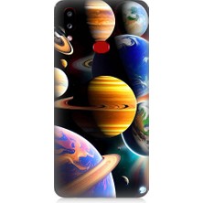 Teknomeg Samsung Galaxy A10S Uyumlu Uzaydaki Gezegenler Desenli Silikon Kılıf