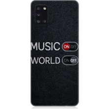 Teknomeg Samsung Galaxy A31 Uyumlu Müzik On Desenli Silikon Kılıf