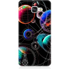 Teknomeg Samsung Galaxy A3 2016 Uyumlu Sci Fi Gezegenler ve Vektörler Desenli Silikon Kılıf