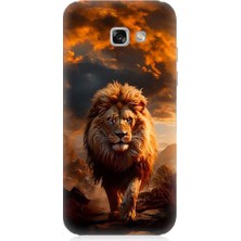 Teknomeg Samsung Galaxy A7 2017 Uyumlu Yırtıcı Aslan Kral Desenli Silikon Kılıf