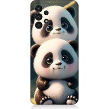Teknomeg Samsung Galaxy A13 Uyumlu Sevimli Yavru Pandalar Desenli Silikon Kılıf