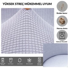 riselerhome Yıkanabilir Streç Lastikli Likralı Oval Sandalye Kılıfı - Yuvarlak Sandalye Örtüsü