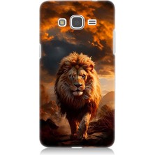 Teknomeg Samsung Galaxy Grand Prime Uyumlu Yırtıcı Aslan Kral Desenli Silikon Kılıf