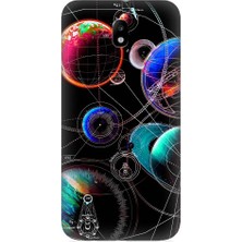 Teknomeg Samsung Galaxy J5 Pro Uyumlu Sci Fi Gezegenler ve Vektörler Desenli Silikon Kılıf