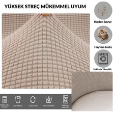 riselerhome Yıkanabilir Streç Lastikli Likralı Oval Sandalye Kılıfı - Yuvarlak Sandalye Örtüsü