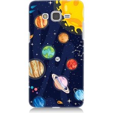 Teknomeg Samsung Galaxy Grand Prime Uyumlu Gezegenler ve Yıldız Haritası Desenli Silikon Kılıf