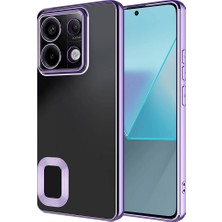 Case World Caseworld Xiaomi Redmi Note 13 Pro 5g Kapak Yanları Renkli Lens Korumalı Logo Gösteren Şeffaf Luxury Silikon Kılıf - Lila