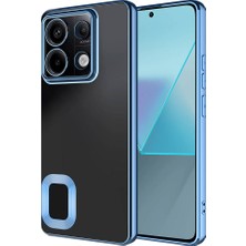 Case World Caseworld Xiaomi Redmi Note 13 Pro 5g Kapak Yanları Renkli Lens Korumalı Logo Gösteren Şeffaf Luxury Silikon Kılıf - Mavi