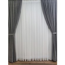 Perhal Tül Perde Fon Perde Güneşlik Takım Perde, 1-3 Sık Pile Tül Güneşlik Fon Hepsi Bir Arada Takım