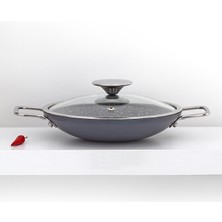 Bonera Pro Plus Granit Braising Tava Cam Kapaklı -32cm