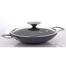 Bonera Pro Plus Granit Braising Tava Cam Kapaklı -32cm