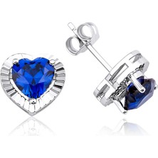 Mas Diamond Kalp Safir Küpe
