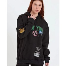 Drgy Baskılı Kapüşonlu Sweatshirt - Siyah