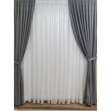 Perhal Tül Perde Fon Perde Güneşlik Takım Perde, 1-3 Sık Pile Tül Güneşlik Fon Hepsi Bir Arada Takım