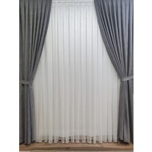 Perhal Tül Perde Fon Perde Güneşlik Takım Perde, 1-2 Seyrek Pile Tül Güneşlik Fon Hepsi Bir Arada Takım