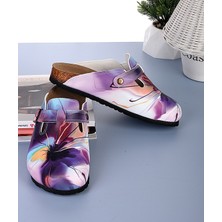 Aziz Şahin Shoes 8049 Renkli Çiçek Desenli Sabo Terlik