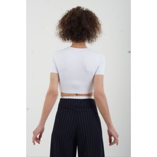 Zelish My Sister Beyaz Poly Croptop