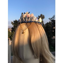 Medusa Kristal Kuvars Taç Okyanusun Kalbi 2 ( Taç, Saç Aksesuarı, Parti, Düğün, Business, Doğal Taş )