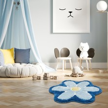 Miqna Studio Çiçek Yıkanabilir Dekoratif El Yapımı Halı 90X90 cm