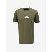 Discovery Expedition Haki Erkek Bisiklet Yaka Relaxed Baskılı T-Shirt D4SM-TST3258