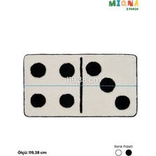 Miqna Studio Domino Tasarımı Halı, El Yapımı, Yıkanabilir, Kaymaz Taban, Dekoratif, 70X120 cm