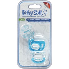 BabySoft 2'li Damak Emzik & Emzik Askısı No:3 Turkuaz