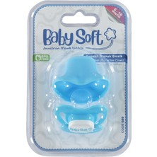 BabySoft Kapaklı Damaklı Emzik 6-18 Ay Turkuaz