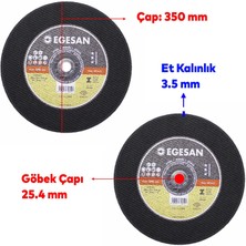 Badem10 Egesan Metal Kesici Taş Disk Taşlama Spiral Demir Kesme Diski 350X3.5X25.4 mm