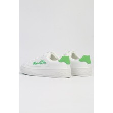 Benetton Benetton® | Bnı-10102 4211 Beyaz Yesil-Ithal Platform Topuk Kadın Sneaker