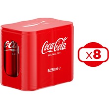 Coca Cola 250 ml 6'lı Kutu x 8 Adet