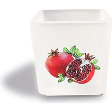 Tink Dekoratif Buzlu Cam Mumluk Nar Desen 8x8 cm (4 Adet)